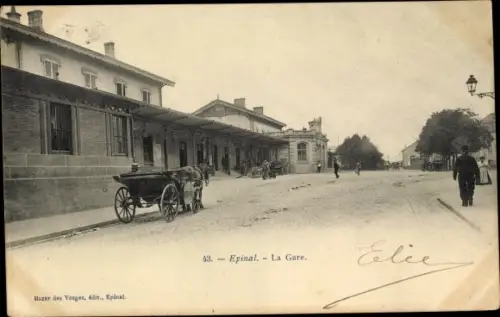 Ak Épinal Lothringen Vosges, La Gare