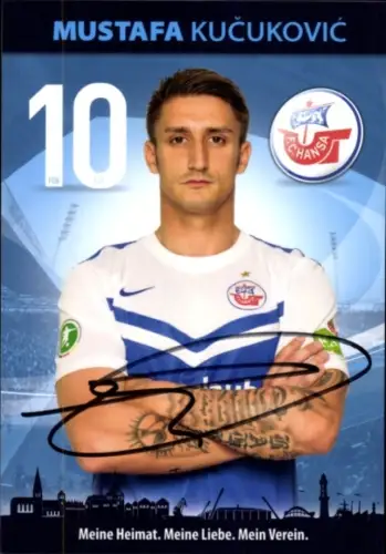 Autogrammkarte Fußballer Mustafa Kucukovic, FC Hansa Rostock, Autogramm
