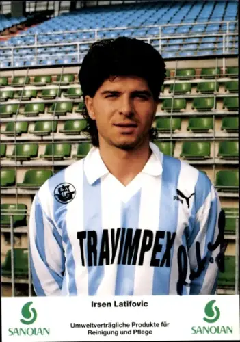 Autogrammkarte Fußballer Irsen Latifovic, FC Hansa Rostock, Autogramm