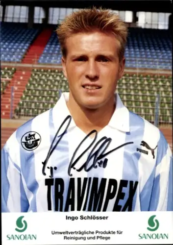 Autogrammkarte Fußballer Ingo Schlösser, FC Hansa Rostock, Autogramm