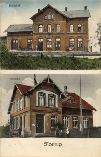 Ak Nortrup in Niedersachsen, Postamt, Bahnhof