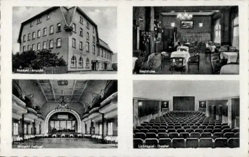 Ak Nossen in Sachsen, Hotel und Ballhaus Sachsenhof, Lichtspieltheater