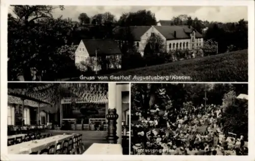 Ak Nossen Landkreis Meißen, Gasthof Augustusberg, Terrassengarten