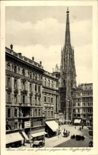 Ak Wien 1 Innere Stadt, Stephansplatz, Blick vom Graben