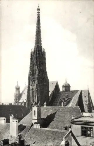 Ak Wien 1 Innere Stadt, Stephansturm von Westen
