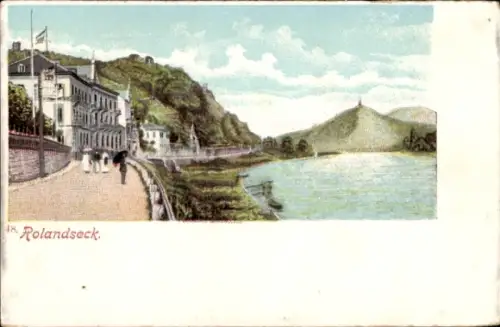 Litho Rolandseck Remagen am Rhein, Straßenansicht