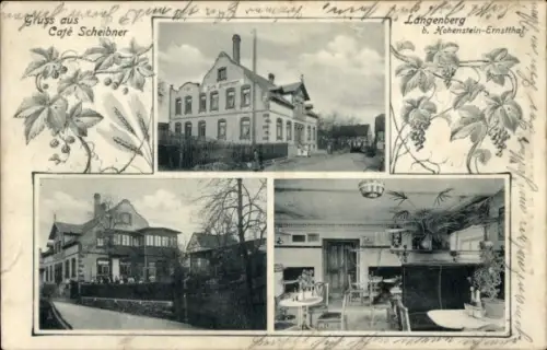 Ak Langenberg Callenberg in Sachsen, Café Scheibner