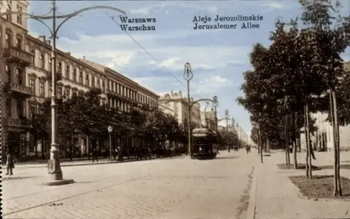 Ak Warszawa Warschau Polen, Warszawa, Warschau, Aleje Jerozolimskie, Jerusalemer Allee