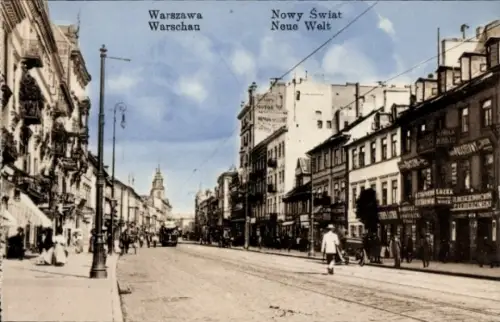 Ak Warszawa Warschau Polen, Krakowskie Przedmieście, Krakauer Vorstadt,  Warschau, Nowy Świat, Ne
