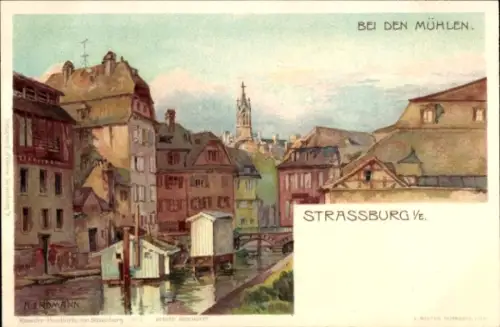 Künstler Ak Erdmann, R., Straßburg Elsass Bas Rhin, Mühlen