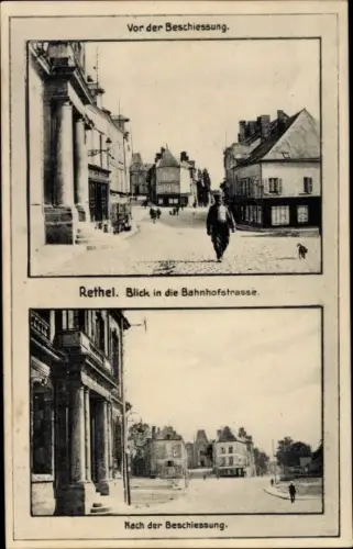 Ak Rethel Ardennes, Blick in die Bahnhofstraße