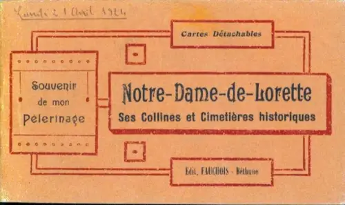 20 Ak im Umschlag Ablain Saint Nazaire Pas de Calais, Notre Dame de Lorette, Nationalfriedhof