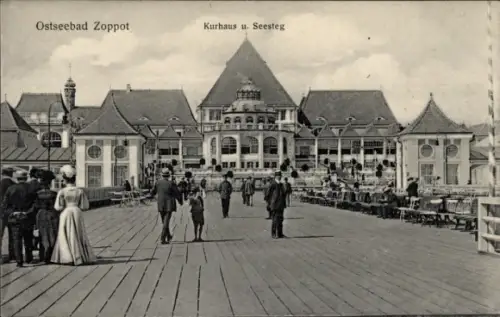 Ak Sopot Gdańsk Zoppot Danzig, Kurhaus und Seesteg