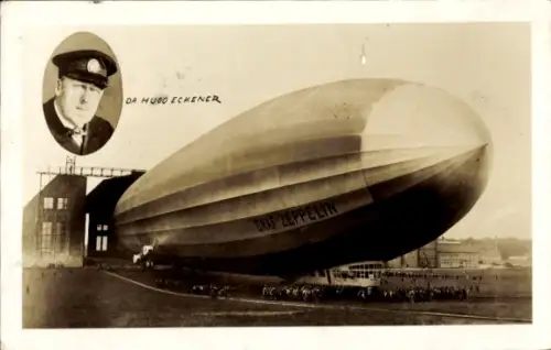 Foto Ak Luftschiff LZ 127 Graf Zeppelin, Hugo Eckener, Portrait