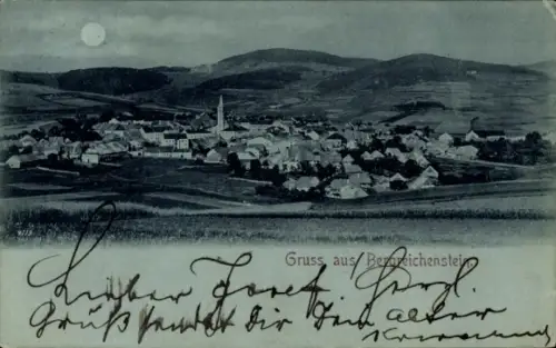 Mondschein Ak Kašperské Hory Bergreichenstein im Böhmerwald Region Pilsen, Gesamtansicht