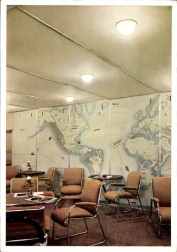 Ak Gesellschaftsraum im Luftschiff Hindenburg, Zeppelin