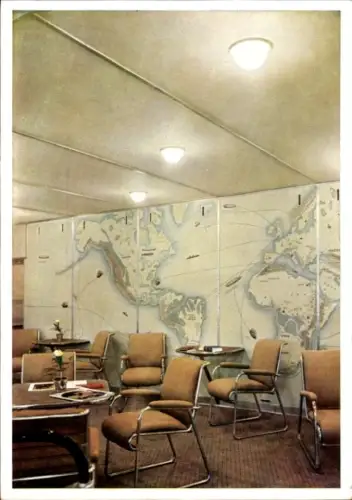 Ak Gesellschaftsraum im Luftschiff Hindenburg, Zeppelin
