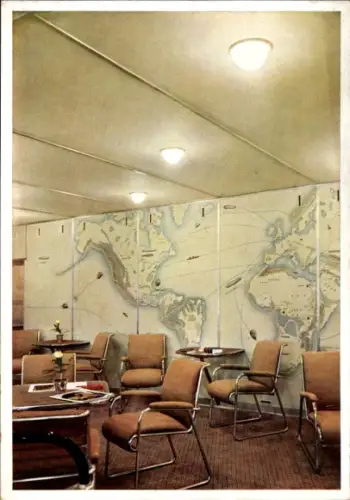 Ak Gesellschaftsraum im Luftschiff Hindenburg, Zeppelin
