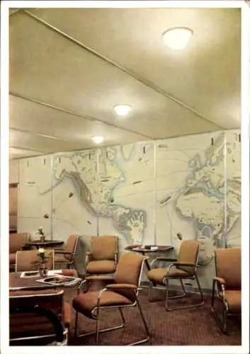 Ak Gesellschaftsraum im Luftschiff Hindenburg, Zeppelin