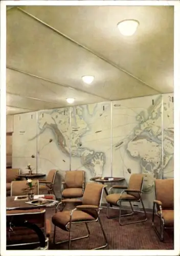 Ak Gesellschaftsraum im Luftschiff Hindenburg, Zeppelin