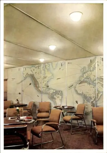 Ak Gesellschaftsraum im Luftschiff Hindenburg, Zeppelin