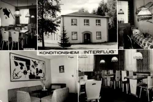 Ak Breitenbrunn im Erzgebirge, Konditionsheim Interflug, Klubraum, Foyer, Bar, Breitenbrunn