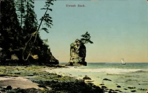 Ak Vancouver British Columbia Kanada, Siwash Rock, Strand