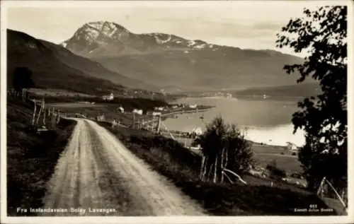Ak Norwegen, Soløy-Bucht im Lavangen-Fjord