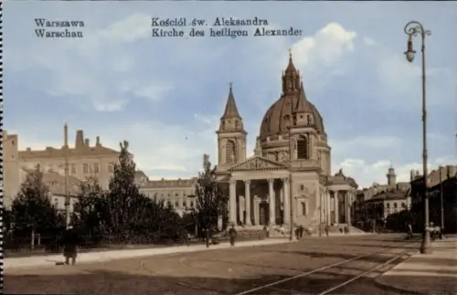 Ak Warszawa Warschau Polen, Krakowskie Przedmieście, Krakauer Vorstadt,  Kościół św. Aleksandra, 
