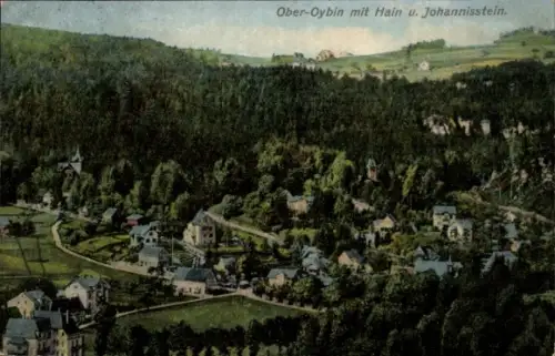 Ak Hain Oybin, Valy Krompach Krombach Region Reichenberg, Johannisstein, Jánské kameny