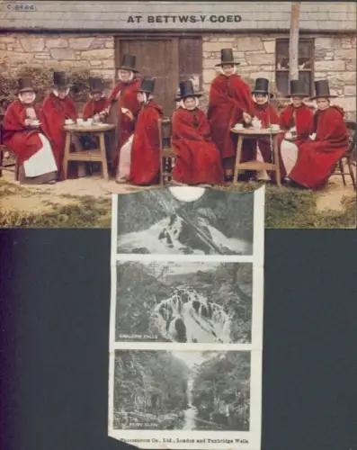 Leporello PC Wales, Bettws y coed, Old Church, Waterloo Bridge, Conway Falls