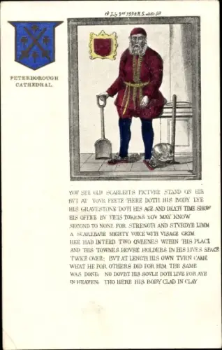 Wappen Gedicht Ak Peterborough Cambridgeshire England, Cathedral