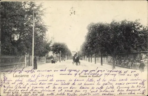 Ak Lausanne Kanton Waadt, Avenue de Rumine