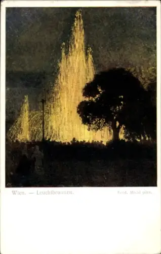 Künstler Ak Michl, Ferd., Wien 1 Innere Stadt, Leuchtbrunnen