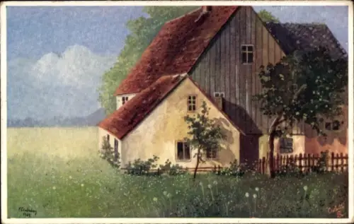 Künstler Ak Lindenberg, Eugen, Pastell Landschaften, Bauernhaus, Tuck 433