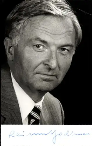 Foto Reimut Jochimsen, SPD Politiker, Autogramm