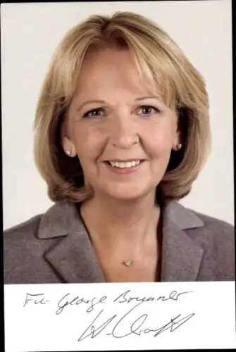Ak Politikerin Hannelore Kraft, Ministerpräsidentin des Landes NRW, Portrait, Autogramm