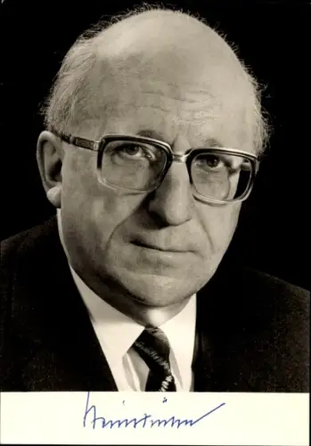 Foto Heinz Kühn, Stellvertretender Vorsitzender der SPD, Ministerpräsident NRW, Autogramm