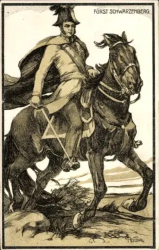 Künstler Ak Feldmarschall Fürst Karl Philipp zu Schwarzenberg 1771-1820, Völkerschlacht bei Leipzig