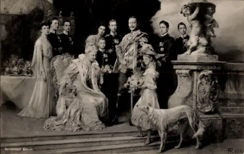 Künstler Ak Keller, Ferdinand, Deutsches Kaiserhaus unter Kaiser Wilhelm II., Windhund