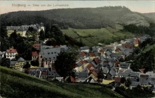 Ak Stolberg im Harz, Total von der Luthereiche, Schloss