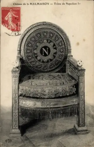 Ak Malmaison Hauts de Seine, Thron von Napoleon im Schloss