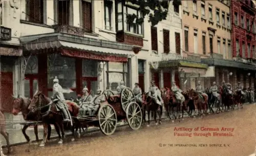 Ak Brüssel, Artillerie der deutschen Armee