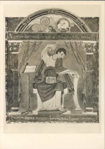 Ak Evangelist Lukas, Evangeliar aus dem Bamberger Domschatz Reichenau