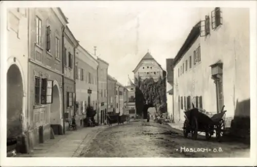Foto Ak Haslach Oberösterreich, Straßenpartie