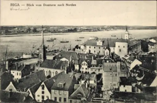Ak Riga Lettland,  Blick vom Domturm nach Norden, Livland
