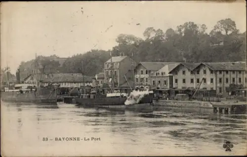Ak Bayonne Pyrénées Atlantiques, Le Port
