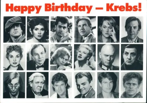 Ak Schauspieler, Sternzeichen Krebs, Sylvester Stallone, Harrison Ford, Willem Dafoe, Tom Cruise