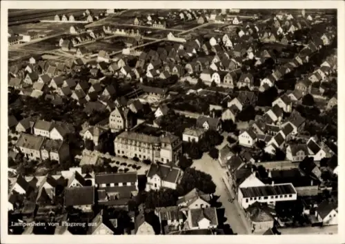 Ak Lampertheim am Rhein Hessen, Luftaufnahme dichtes Wohngebiet mit vielen Einfamilienhäusern, gr