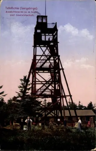 Ak Neustadt an der Tafelfichte Reg. Reichenberg, Blick zum Aussichtsturm